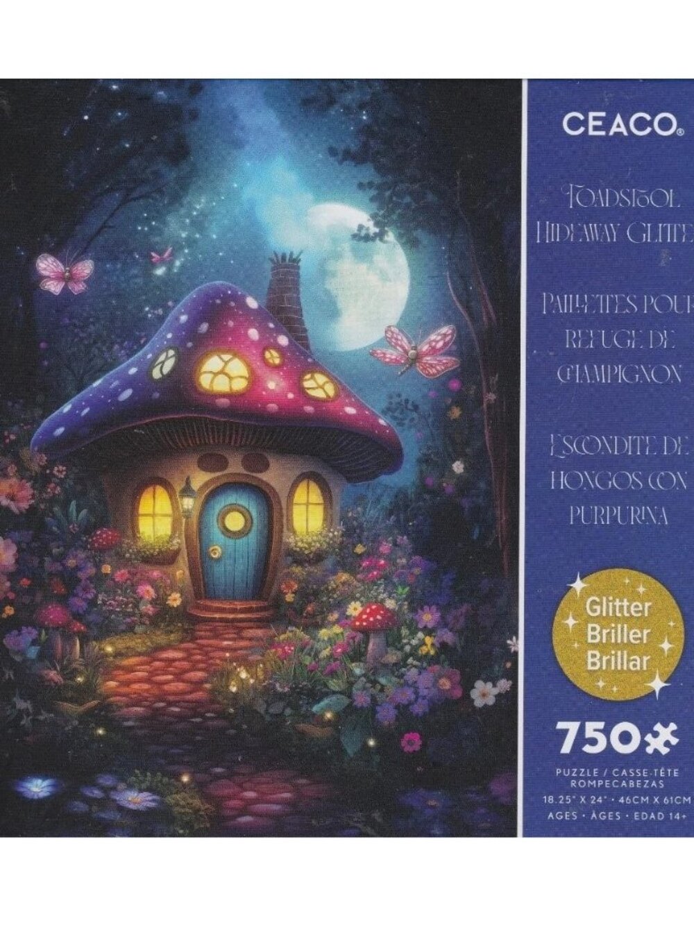 CEACO TOADSTOOL GLITTER 750 Piece Puzzle NEW